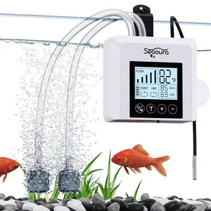 Seaoura - Aireador De Pecera Recargable Por Usb Con Termómetro