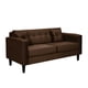 thumbnail image 2 of Sofa New Retro 3c + 2 Pouf Felpa 00 Chocolate, 2 of 6