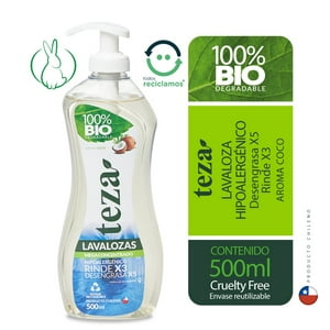 Lavalozas Teza Biodegradable Concentrado Con Valvula Coco 500Ml