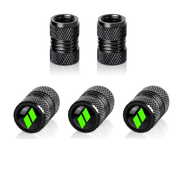 Tapones de válvula de neumático RUIHEDAHB paquete de 5, verde con anillo de goma