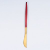 Xmhytop 4 Piezas Cubiertos De, Utensilios De Cocina Y Cubiertos Cotidianos,Cuchillo De Mesa,Gond Rojo