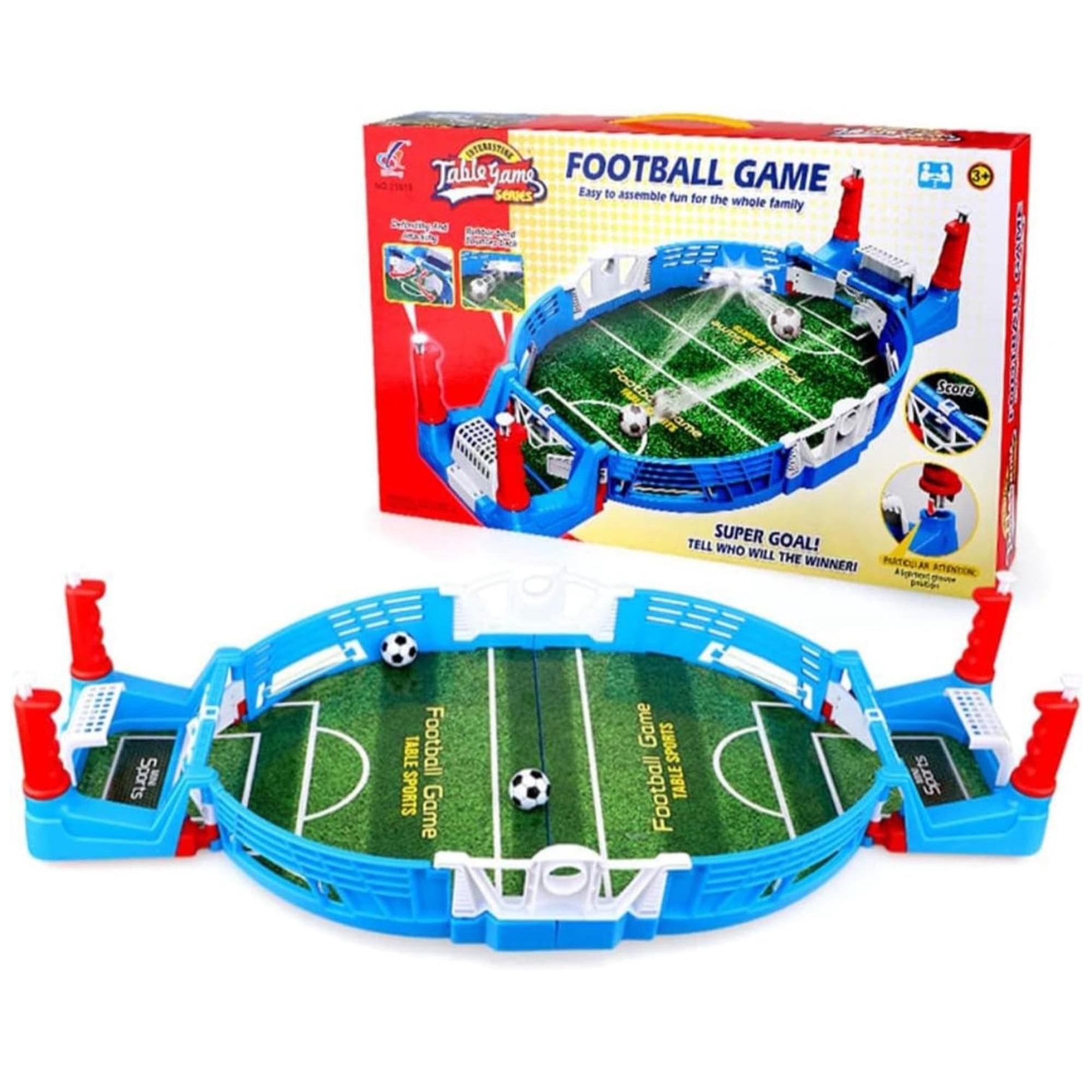 Genérico - Futbol De Mesa Portátil Grande Cancha De Juego Azul