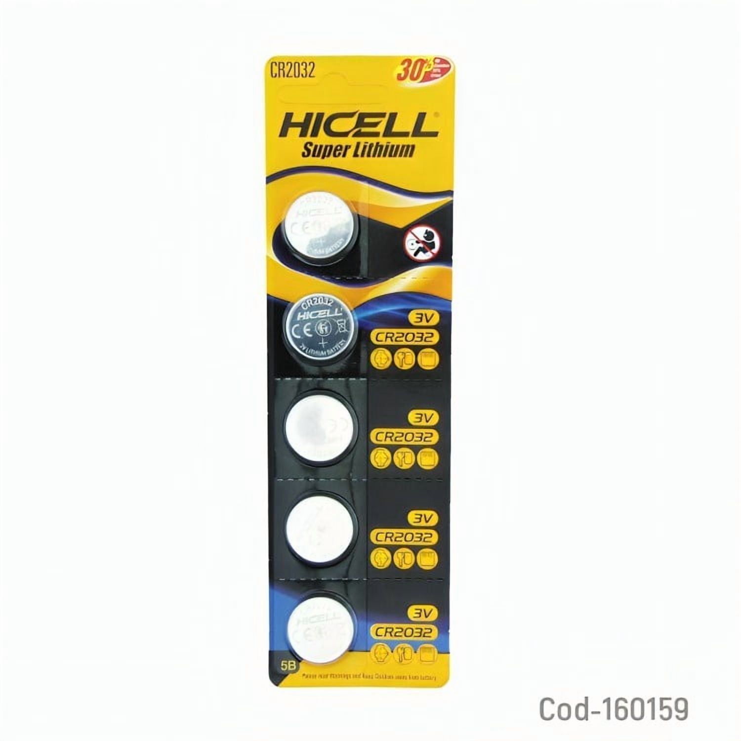 Genérico - Pila Hicell Cr2032 Set X 5 Pcs 3Volt Lithium En Blister