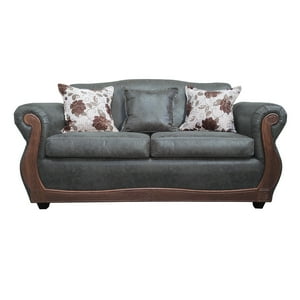 América Decora - Sofá Con Resorte Estructural Grand Santi Envejecido 3 Personas Gris X