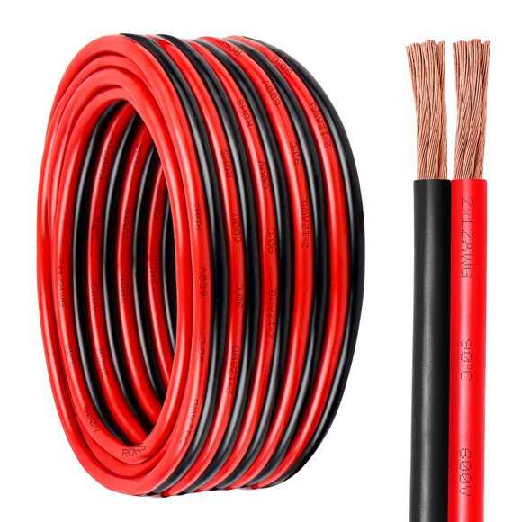 Cable de batería de cobre de 12 AWG, calibre 12, 2 conductores, 3 m