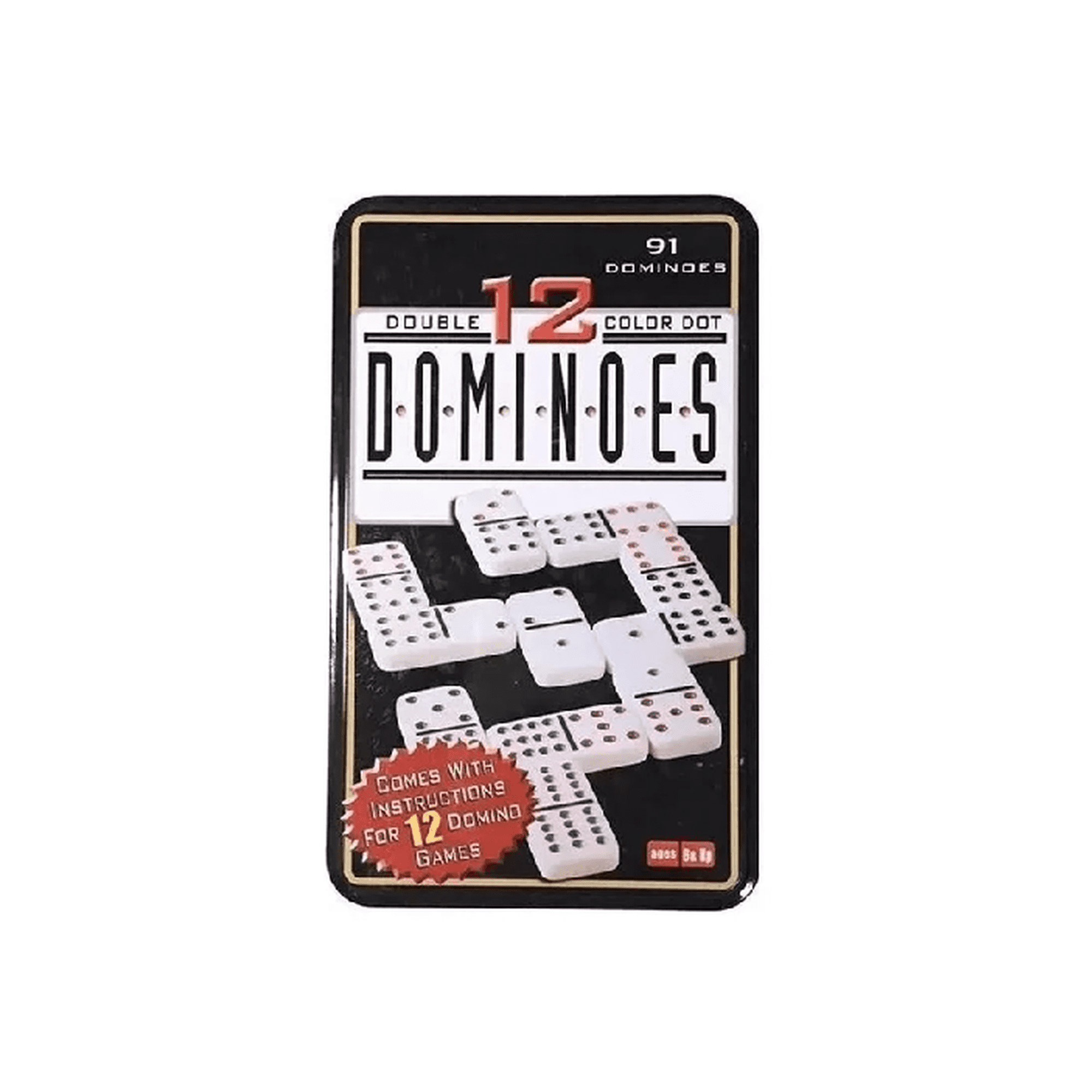 Genérico - Domino Chancho 12 Juego Dominó Caja Metálica 91 Piezas Multicolor