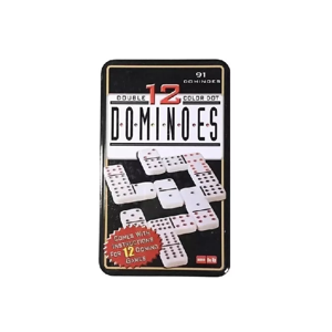 Genérico - Domino Chancho 12 Juego Dominó Caja Metálica 91 Piezas Multicolor