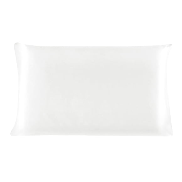 PiccoCasa Funda de Almohada de Seda de 19 Momme para Almohada de Tamaño Estándar, Blanco Perla, 20"x26"