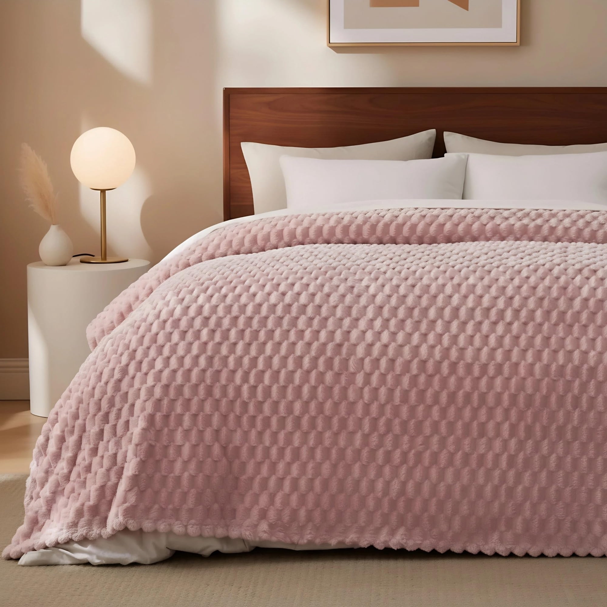 Manta Térmica Garveehome Electric, Talla Doble, Forro Polar Rosa