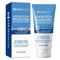 Crema Antimicótica Hermon, Tratamiento Para Tiña Y Tiña, 30 Ml