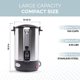 thumbnail image 3 of Cafetera eléctrica ALPHA LIVING de 18,9 L, acero inoxidable con grifo, 3 of 7