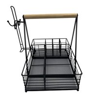 Magideal - Recipiente Para Especias Para Picnic, Organizador Para Barbacoa, Recipiente Para Utensilios, Proceso De Revestimiento De Superficies, Mango De Madera