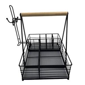 Magideal - Recipiente Para Especias Para Picnic, Organizador Para Barbacoa, Recipiente Para Utensilios, Proceso De Revestimiento De Superficies, Mango De Madera