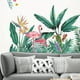 thumbnail image 1 of 1pc, Flamingos Wall Decals Peel And Stick Tropical Plant Animal Green Leaves Stickers Art Mural Decor For Home Dorm Office Party Nursery, 1 of 2