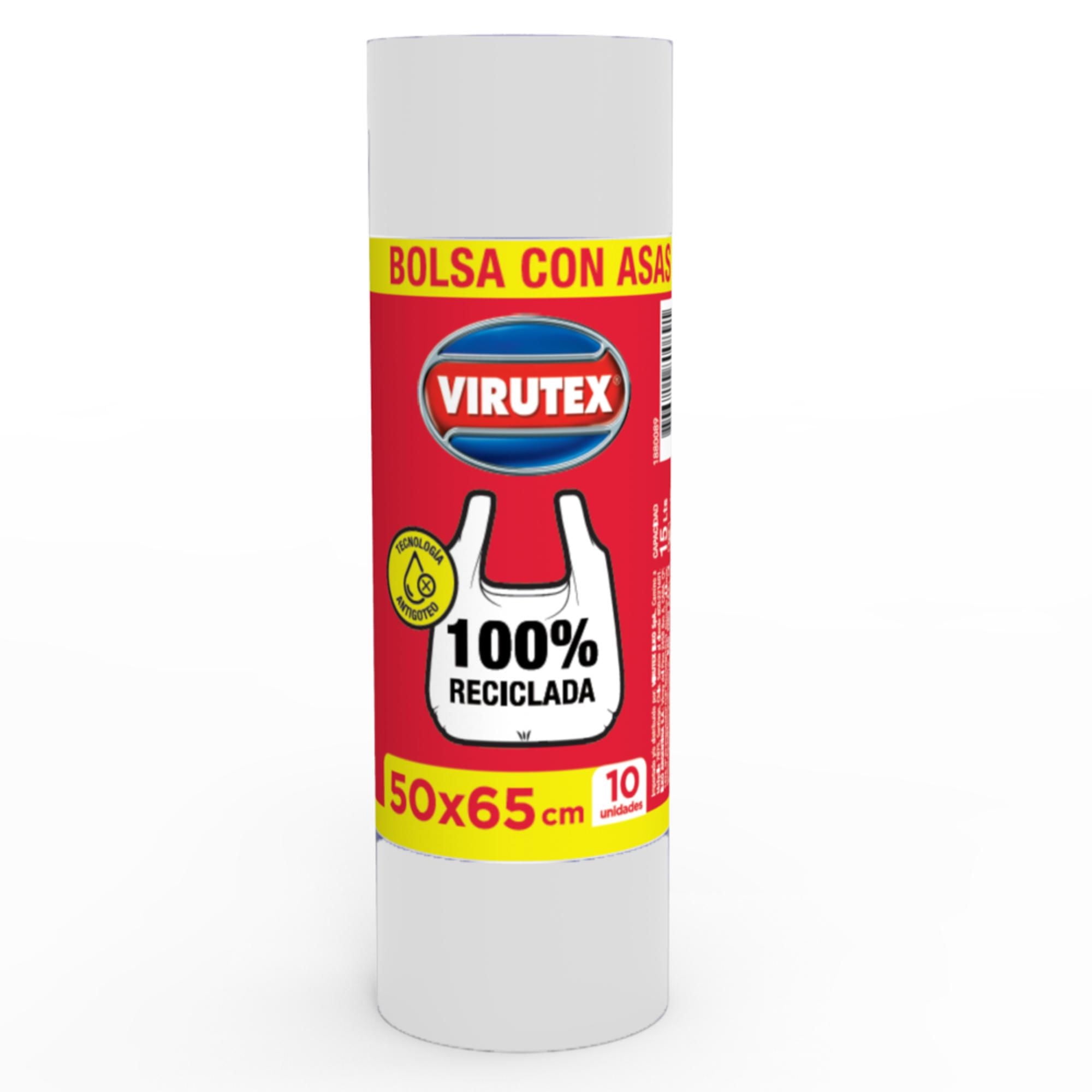 Bolsa De Basura Blanca 50x65 Cm Con Asas 10 Un Virutex