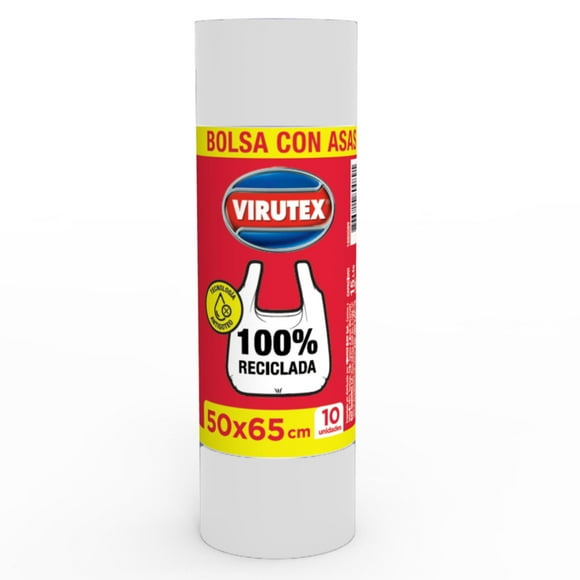 Bolsa de Basura Blanca 50x65 cm Con Asas, 10 Un