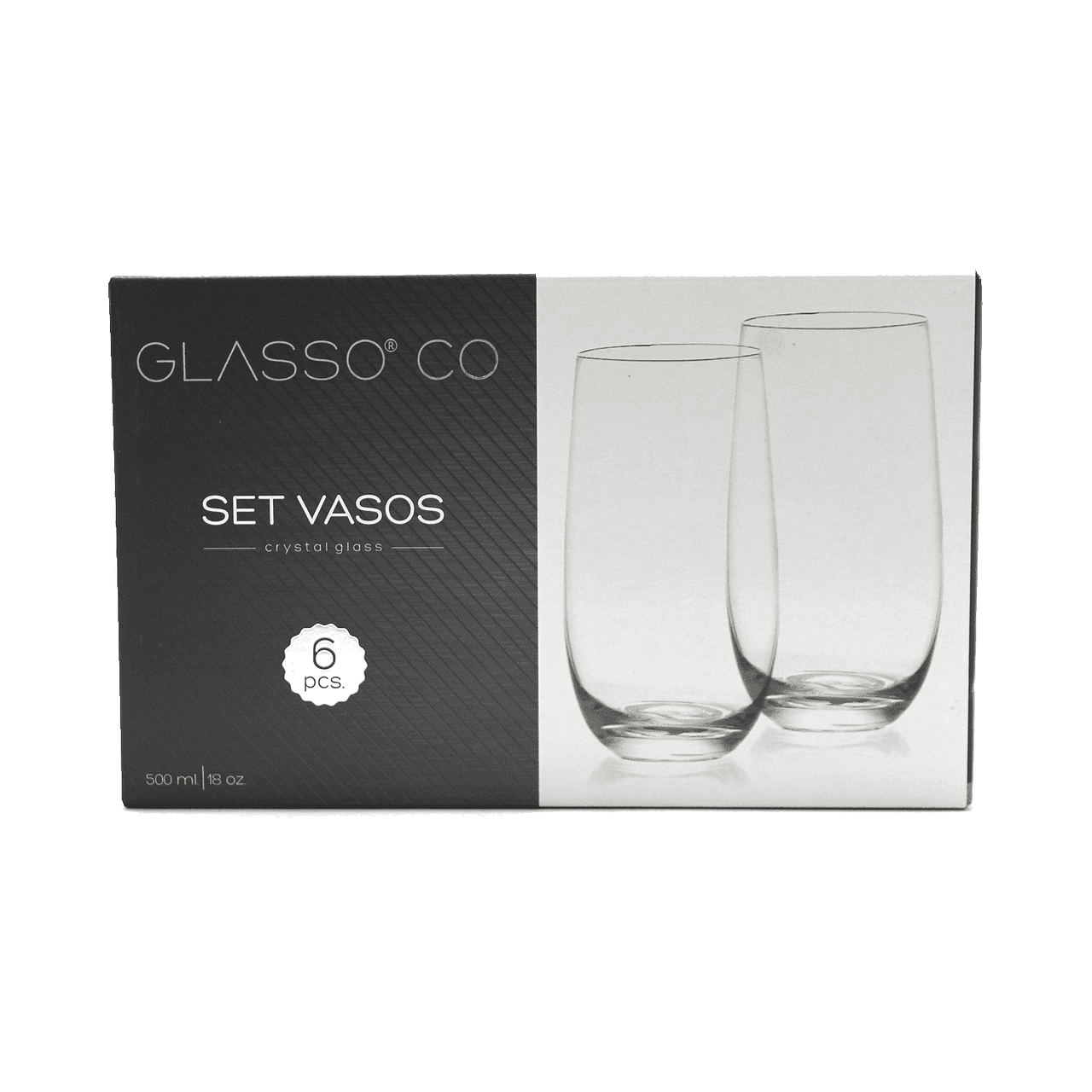 Set 6 Vasos Cristal 500ml Glasso