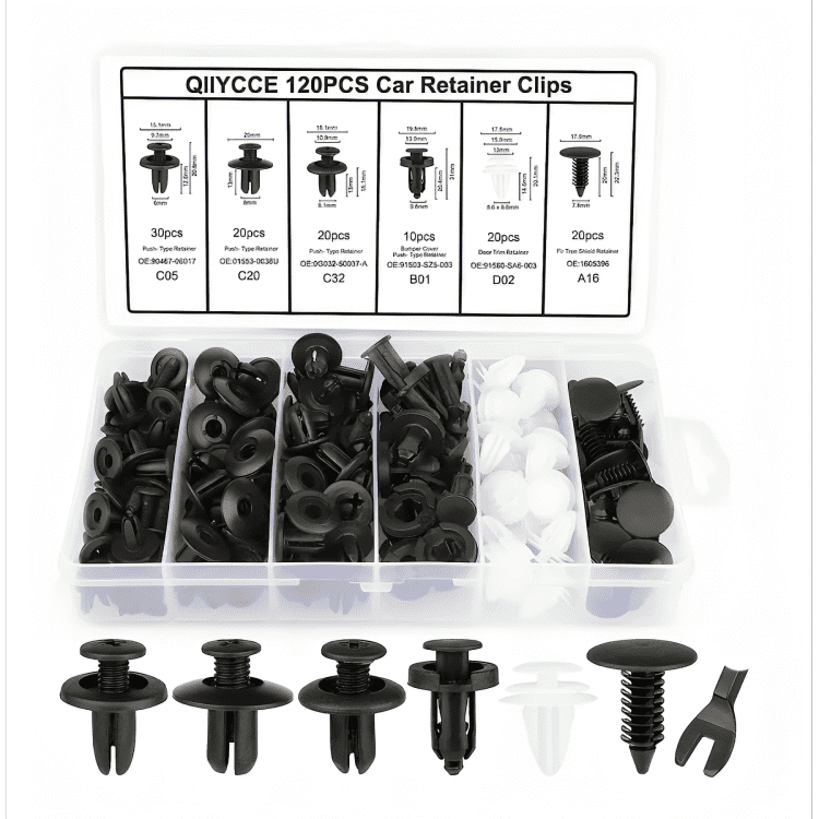 Genérico - Set Clip Remache Plastico Sujecion Para Coche Broches Autos