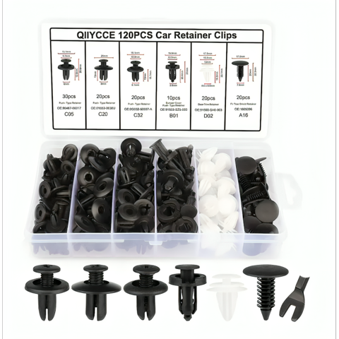 Genérico - Set Clip Remache Plastico Sujecion Para Coche Broches Autos