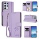 thumbnail image 2 of Funda Cartera Trébol para Samsung Galaxy S21 Ultra con Ranuras Tarjetas y Carga Inalámbrica Morado claro, 2 of 6
