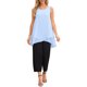 thumbnail image 2 of INSPIRE CHIC Blusa sin mangas de gasa casual de mujer para el regreso a clases, cuello redondo, asimétrica, holgada, verano, talla L, azul cielo, 2 of 6