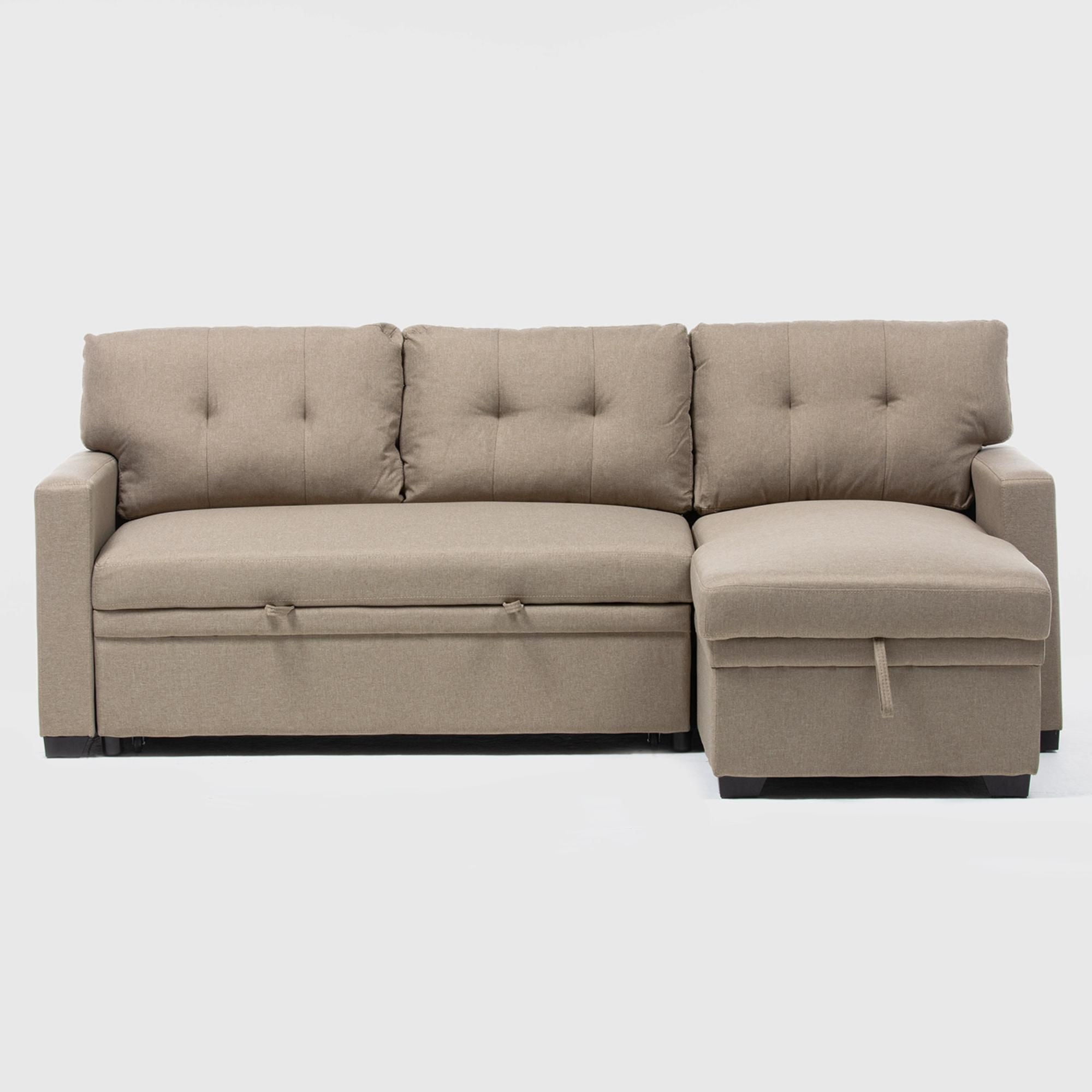 Daniels - Sofá Cama Chaise Reversible Lino Beige