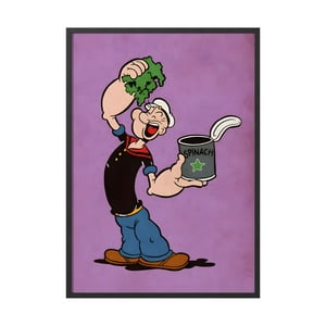 Creango - Cuadro Poster Enmarcado Popeye Diseño 2 Decorativo