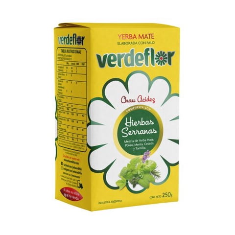 Verdeflor - Yerba Mate Verde Flor Serrana 250 Grs. Yerba Suave