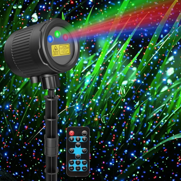 Luces láser navideñas JSTPRO de 3 colores RGB para exteriores/interiores