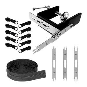 Magideal - Plantilla De Cremallera Rápida, Deslizadores De Plantilla De Cabeza De Cremallera De Doble Extremo, Plantilla De Cremallera Portátil De Metal Práctica