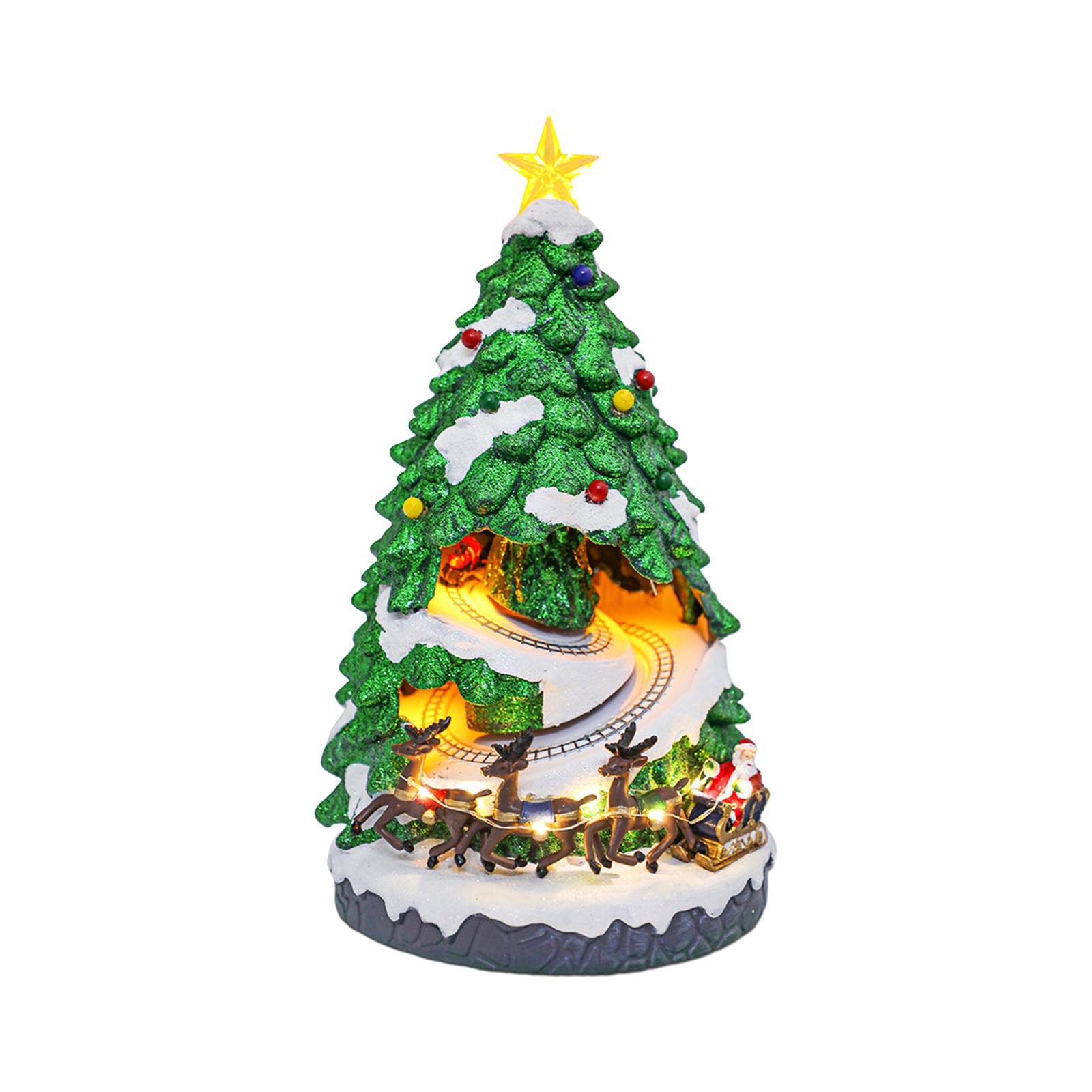 Magideal - De Navidad Musical Iluminado, Decoración De Mesa, Adornos Para Fiestas, Adornos De Resina, Adornos Navideños Para Estante, Decoración Del Hogar