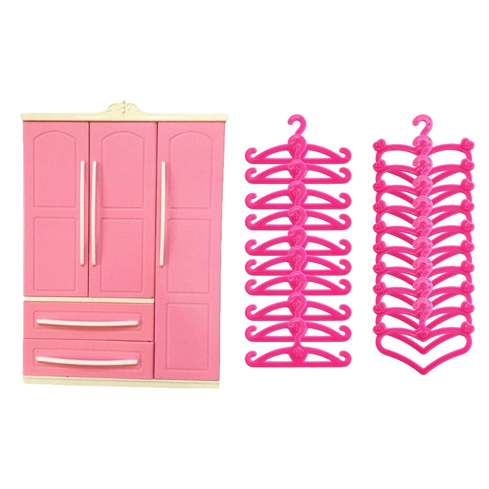 Bothyi - Armario De Plástico Rosa Para Muñecas, Regalos De Cumpleaños, Organizador De Ropa, Paisaje