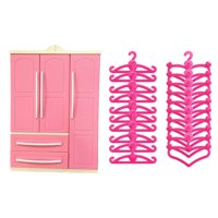 Bothyi - Armario De Plástico Rosa Para Muñecas, Regalos De Cumpleaños, Organizador De Ropa, Paisaje