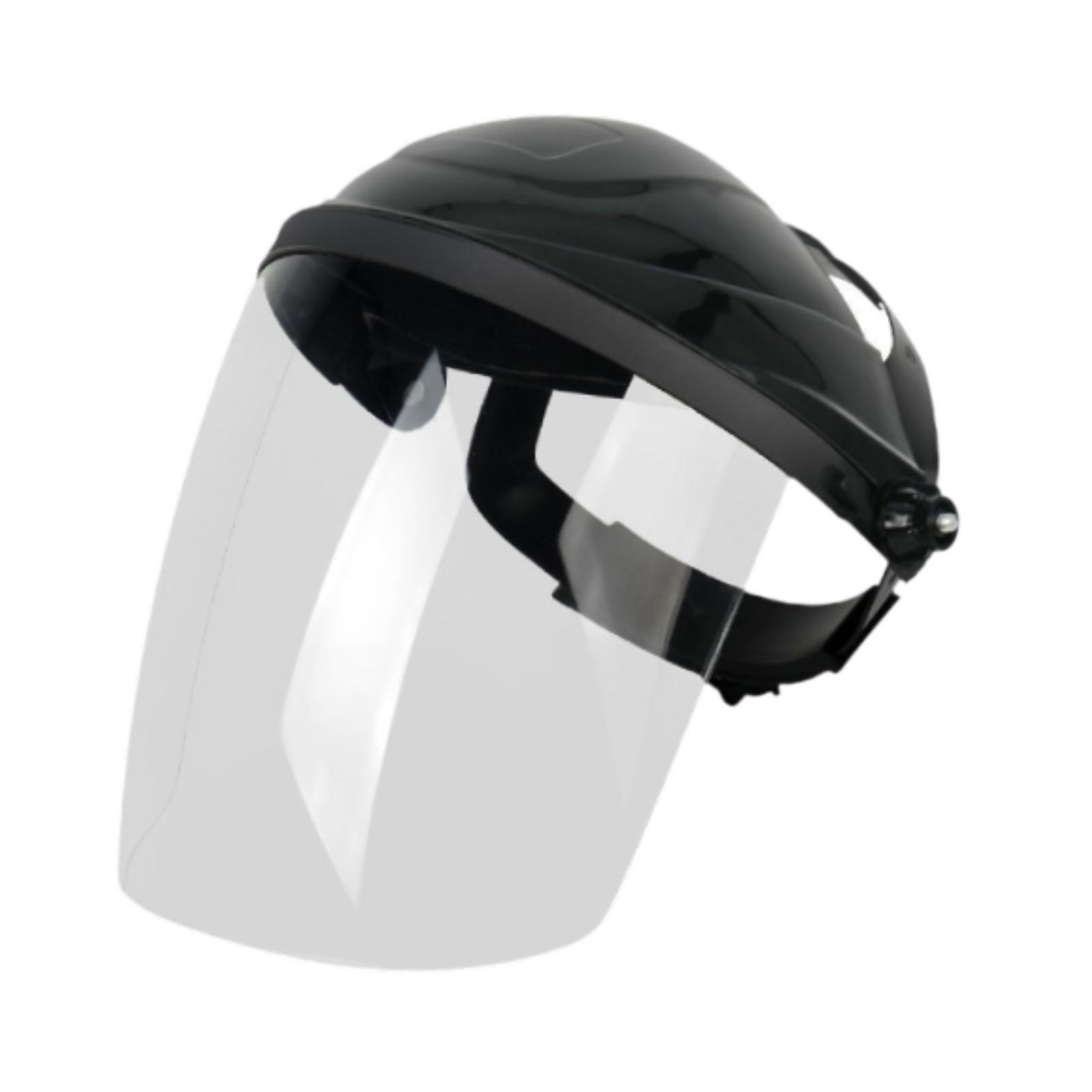 Ioensy - Casco De Soldadura Ligero, Protector Facial De Seguridad Para Soldadura, Protección Contra Cortes, Parte Superior Negra Transparente