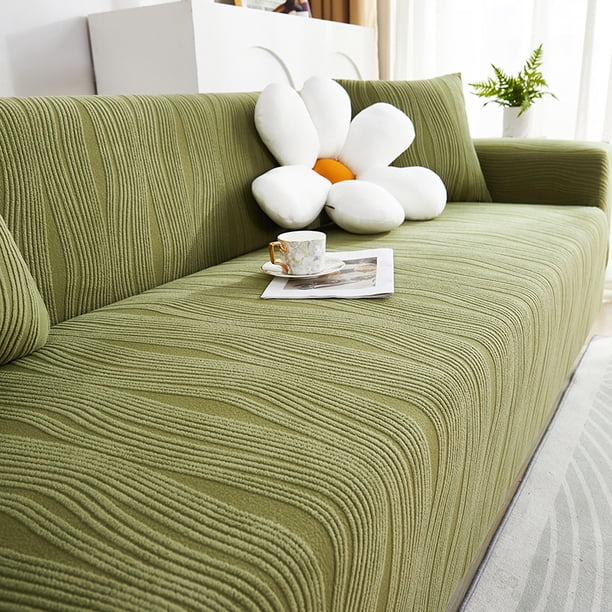 Xiao Hua 1 funda protectora verde para muebles - Funda de sofá súper elástica para 2 personas, una funda de sofá universal con tecnología elástica, adecuada para familias con mascotas