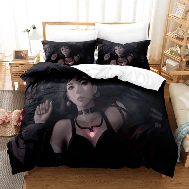 3 GUWEIZ Portrait Illustration Bedding Set Double King Bed Set Children's Bedroom Down Coat Set GUWEIZ Portrait IllustrationBed Sheets