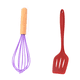 thumbnail image 1 of Juego de 2 mini utensilios de cocina de silicona con mangos de madera., 1 of 5