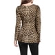 thumbnail image 3 of INSPIRE CHIC Blusas de Mujer con Estampado Cuello Redondo Mangas Largas Peplum L Marrón-Leopardo, 3 of 7