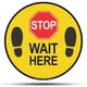 thumbnail image 1 of Adhesivo de suelo TRADESAFE Stop - Wait Here, 43 cm de diámetro, 1 of 8