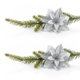 thumbnail image 4 of Set 10 Flores Navideñas Plateadas con Glitter y Clip para Árbol de Navidad 16 cm, 4 of 4