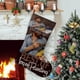 thumbnail image 1 of Bob Ross: El Placer de Pintar Tema: Calcetines de Navidad, fino lino blanco para colgar en escaleras y chimenea, decoración navideña para el hogar, regalo de Navidad. 54cm × 38cm, 1 of 5
