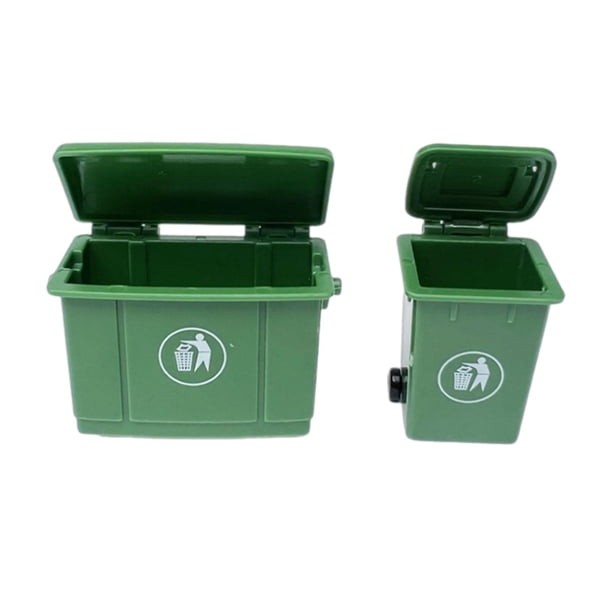 2 Piezas Escala 1:12 Casa De Muñecas Mini Cubo De Basura Juguetes Casa De Muñecas Contenedores De Residuos