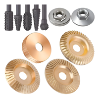 Genérico - Juego De 4 Discos Para Tallar Madera+Juego De 5 Escofinas Dorado