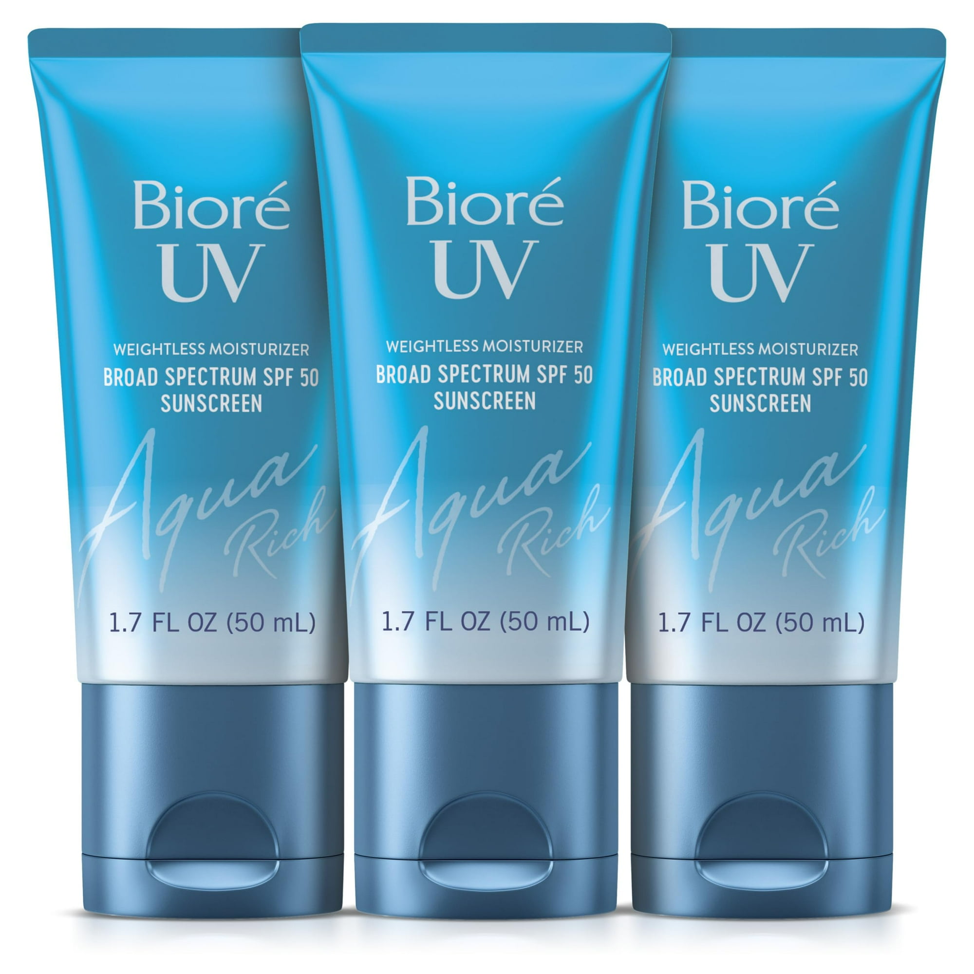 Protector Solar Bioré Uv Aqua Rich Spf 50 Pa++++ 50 Ml, Paquete De 3
