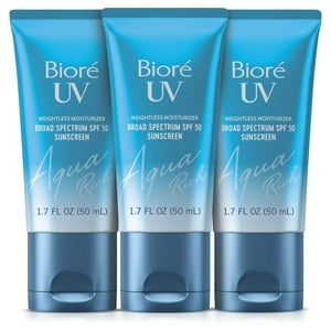 Protector Solar Bioré Uv Aqua Rich Spf 50 Pa++++ 50 Ml, Paquete De 3