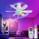 thumbnail image 1 of Ventilador con Luz LED RGB y Altavoz Bluetooth con Control Remoto RWNTAO E27, 1 of 7