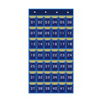 Magideal - Gráfico De Bolsillo Para El Aula Para Teléfono Móvil Y Soporte Para Calculadora, Gráfico De Bolsillo Para Colgar En La Puerta Para El Aula Con Número 42 Bolsillos Azul
