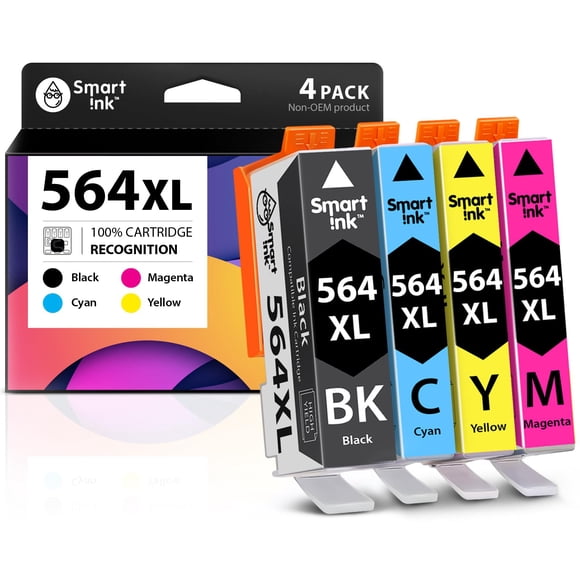 Cartucho de tinta Smart Ink compatible con HP 564XL (combinación de 4)