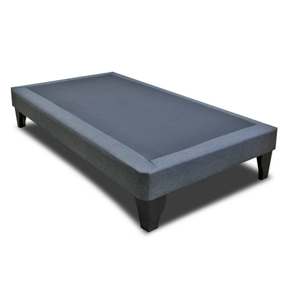 Base De Cama Europea 1.5 Plaza Gris Grafito Lino 105X200cm