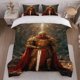 thumbnail image 1 of Golden Armor Knight Bedding Set Duvet Cover and Pillowcase Set, 1 of 5